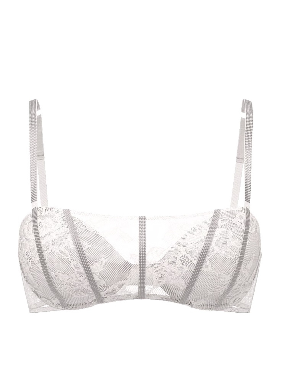 VICTORIAS SECRET Ivory Lace & Diamond Shine Strap Balconette Bra